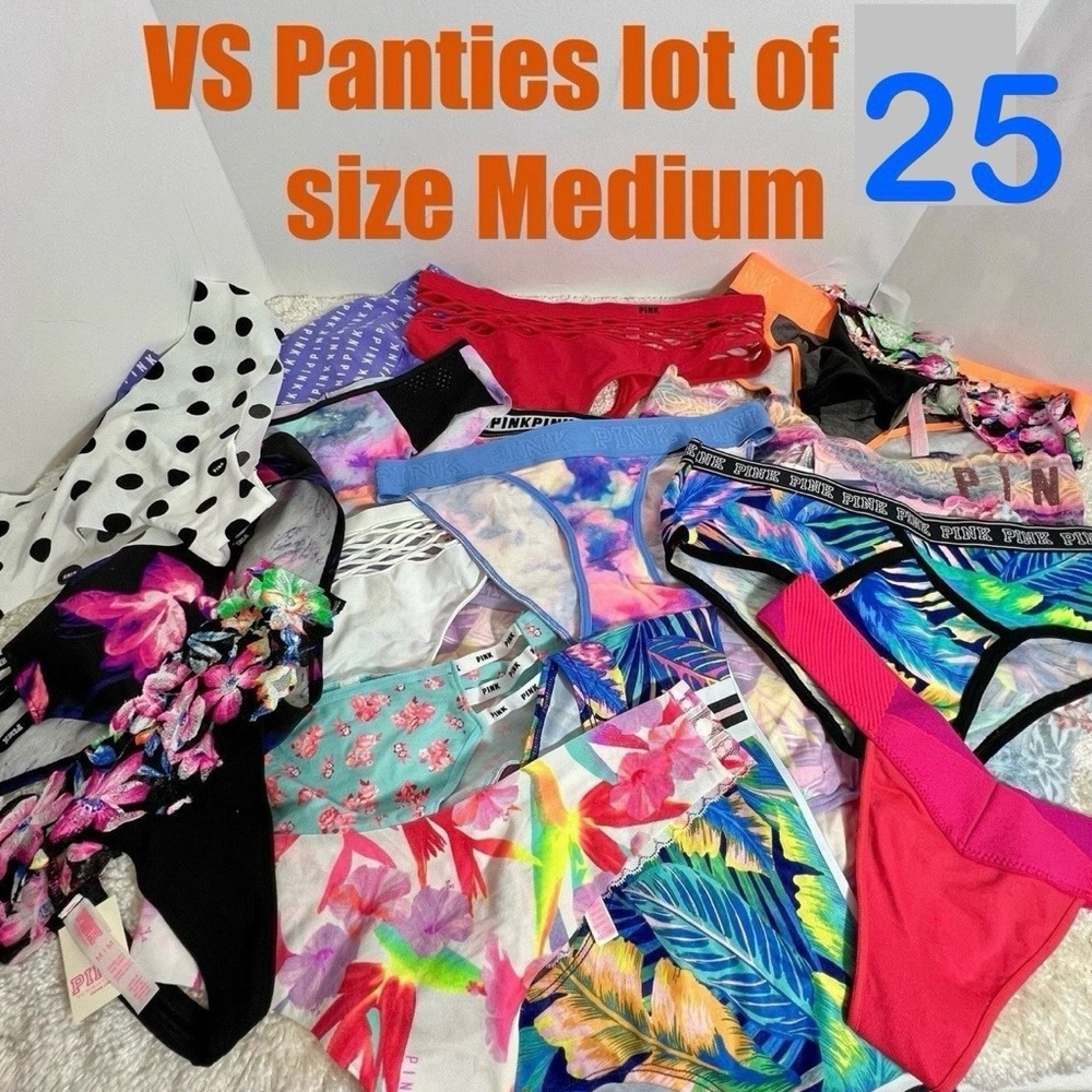 Victoria Secret & Pink Panties lot of 25 MEDIUM